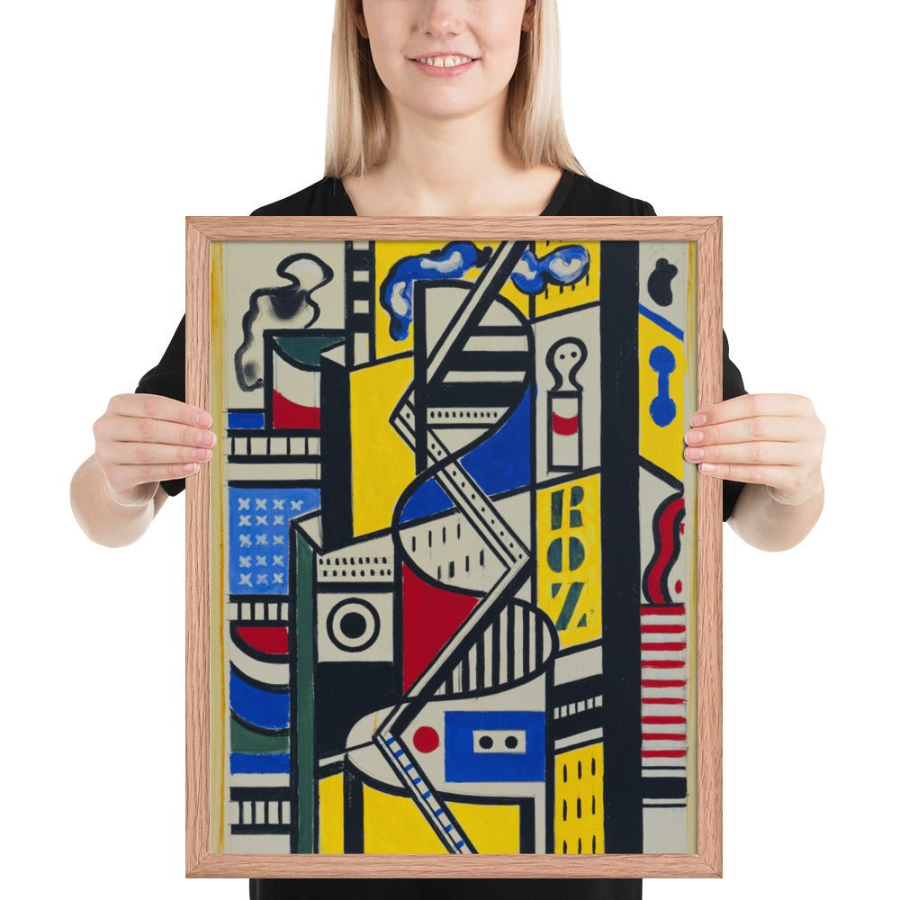 Study for Cinematic Mural, Study VI by Fernand Léger, Framed poster