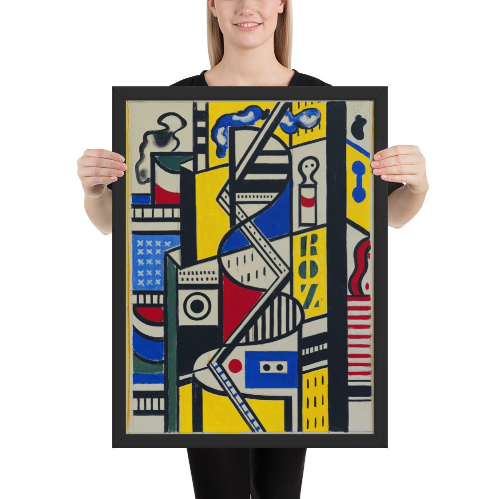 Study for Cinematic Mural, Study VI by Fernand Léger, Framed poster