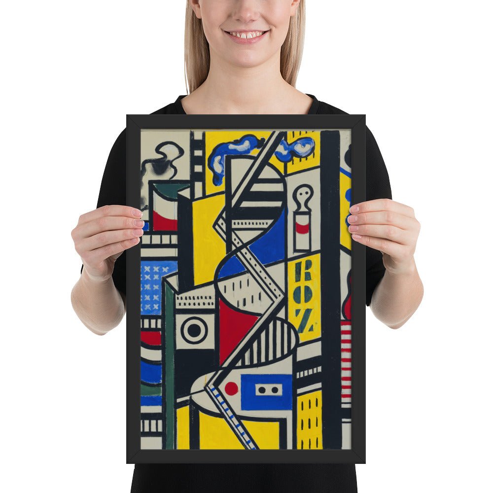 Study for Cinematic Mural, Study VI by Fernand Léger, Framed poster