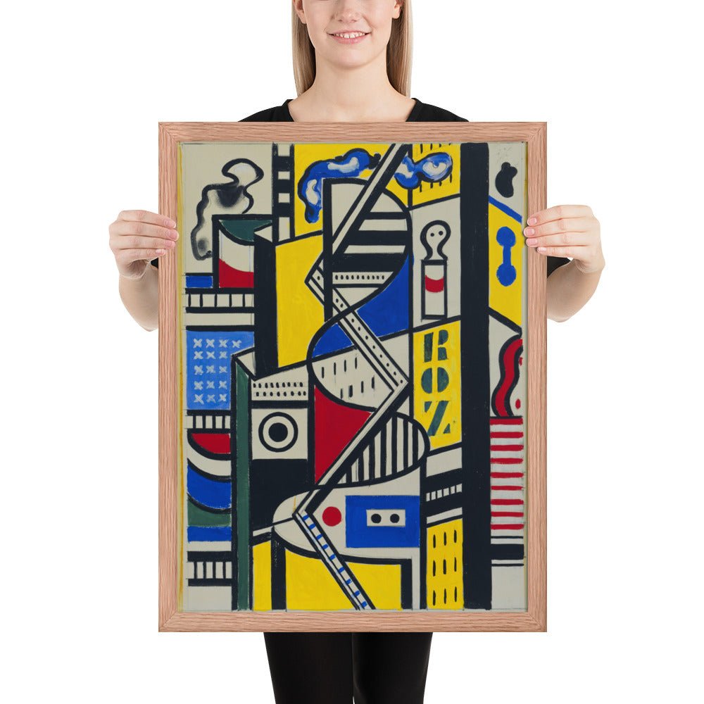 Study for Cinematic Mural, Study VI by Fernand Léger, Framed poster