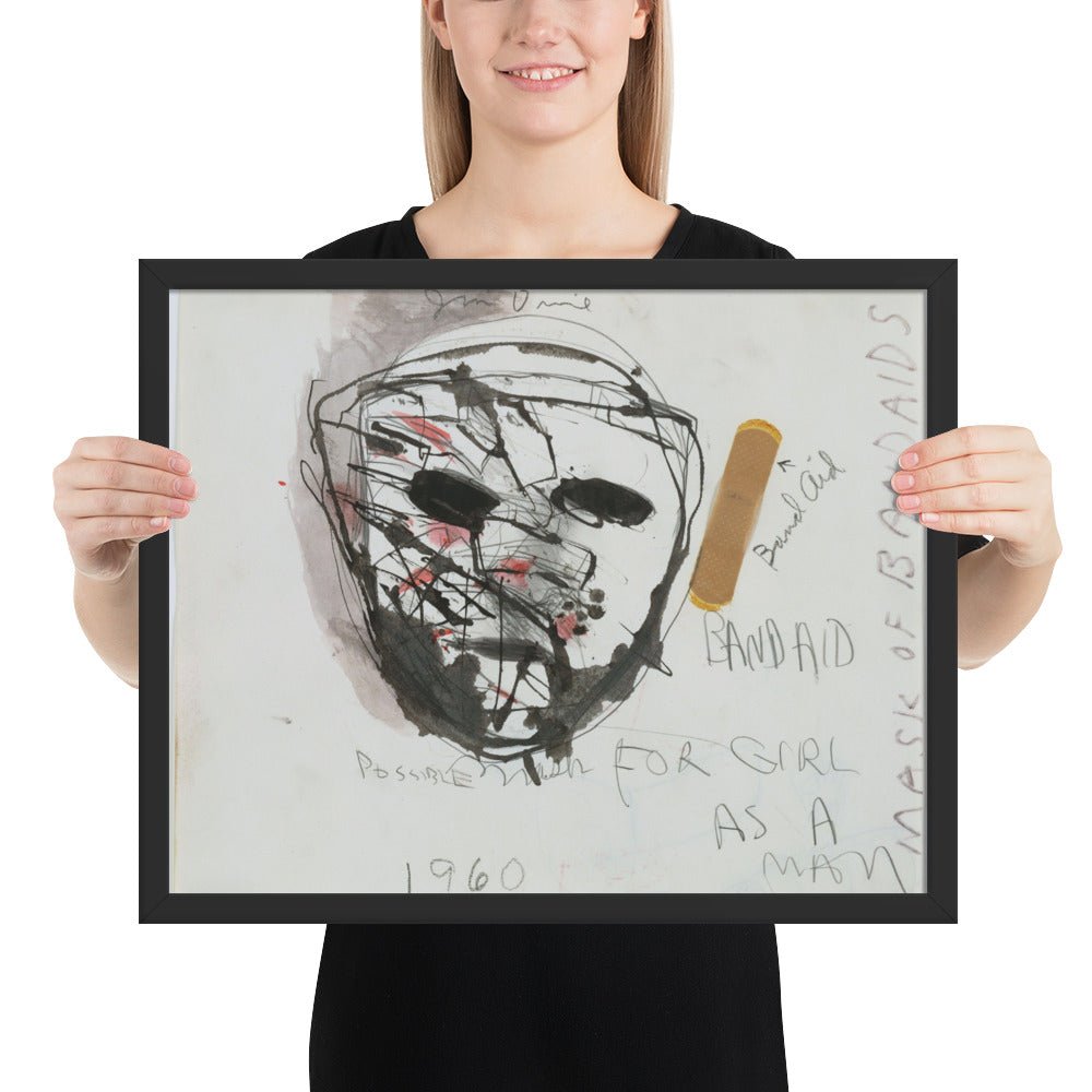Study for The Car Crash Band Aid, Possible Mask for Girl as a Man by Jim Dine, Framed poster