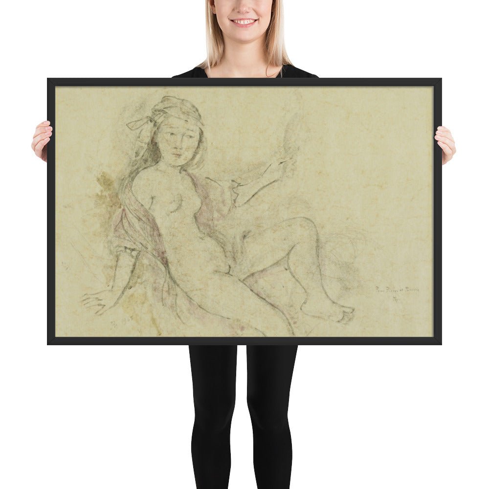Study for the painting La Chambre Turque by Balthus, Framed poster