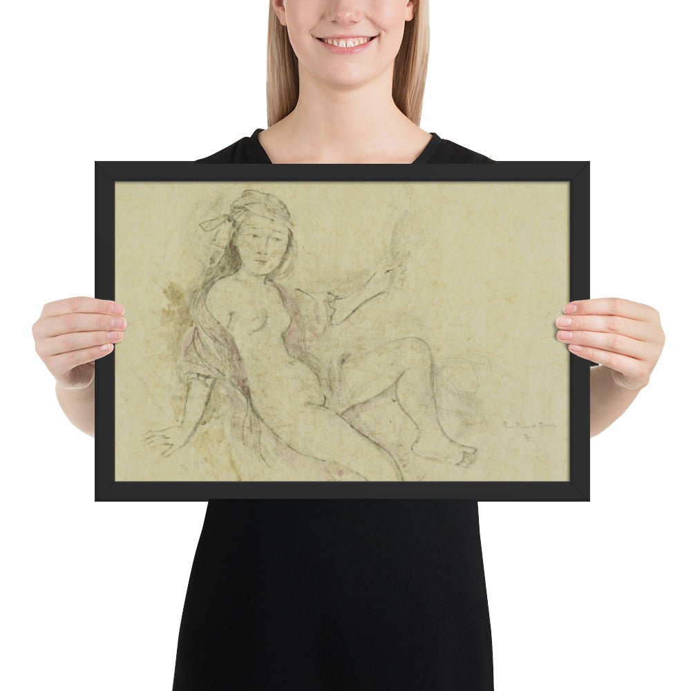 Study for the painting La Chambre Turque by Balthus, Framed poster