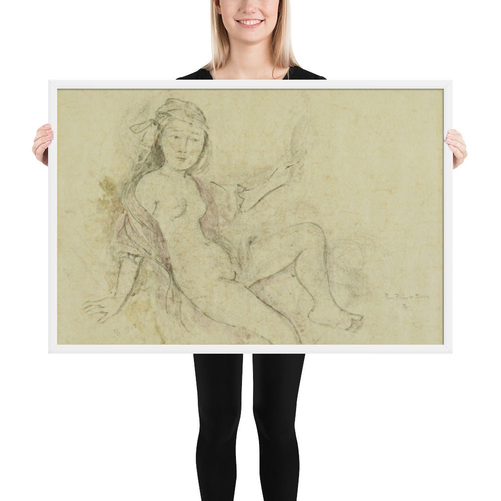 Study for the painting La Chambre Turque by Balthus, Framed poster
