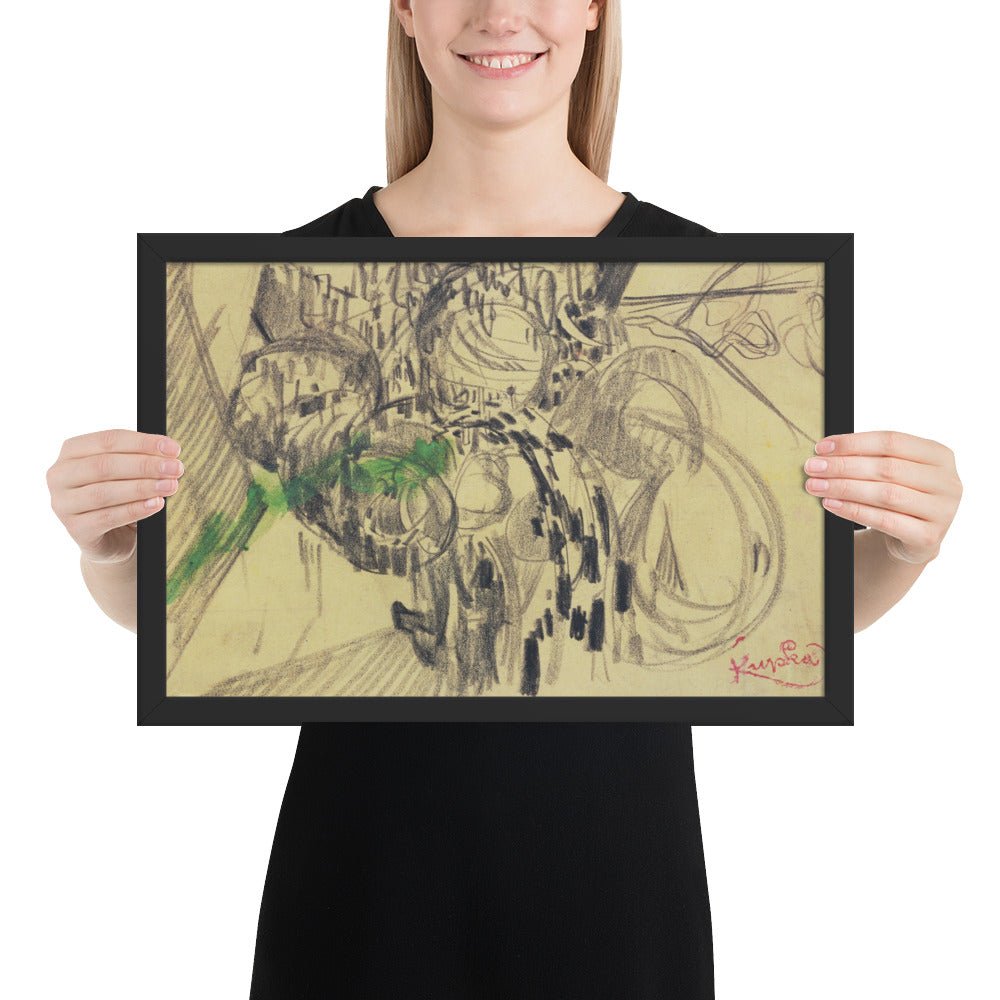 Study with Green by Frantisek Kupka, Framed poster