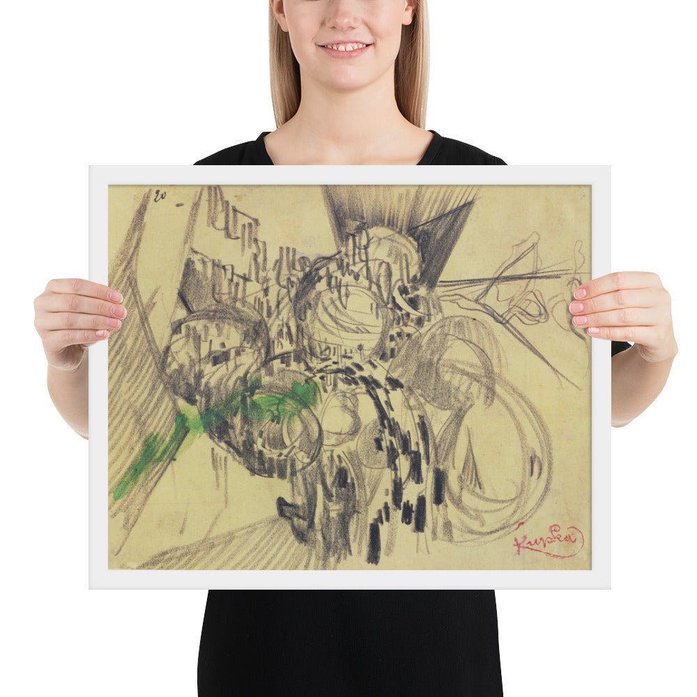 Study with Green by Frantisek Kupka, Framed poster