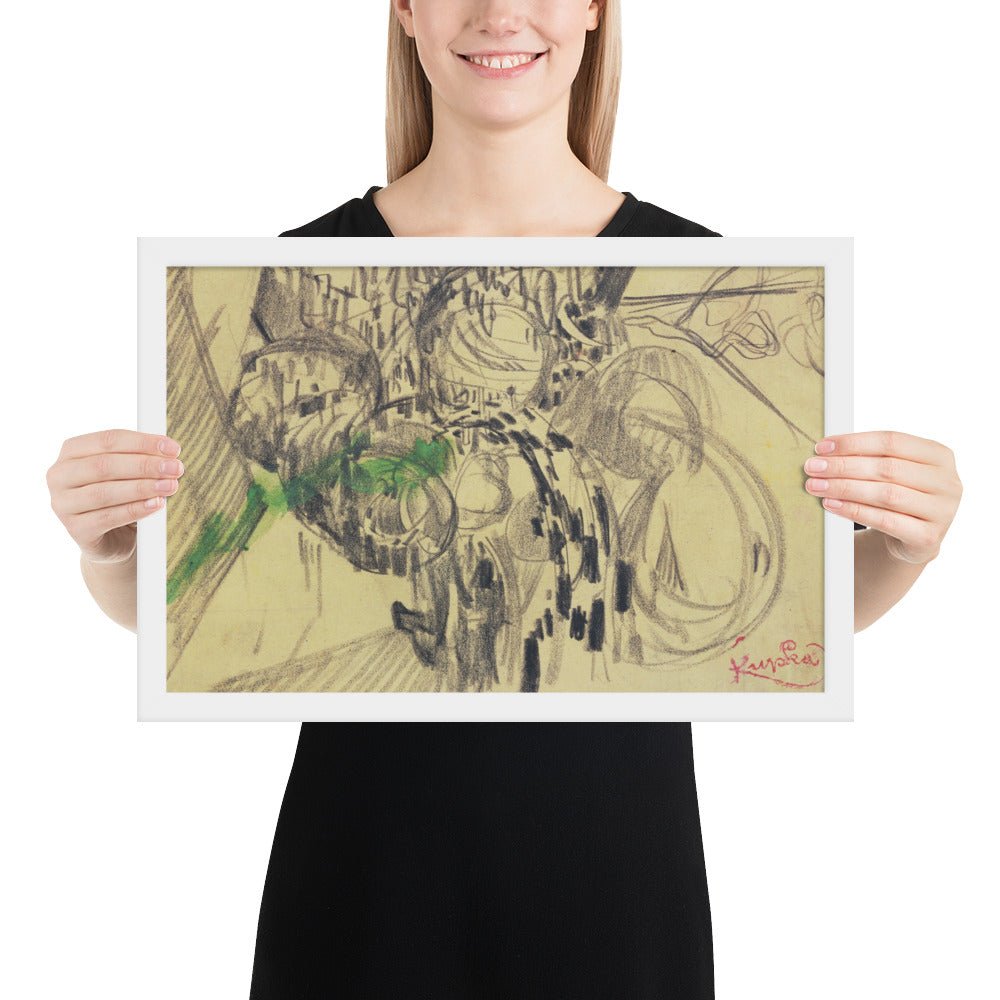 Study with Green by Frantisek Kupka, Framed poster