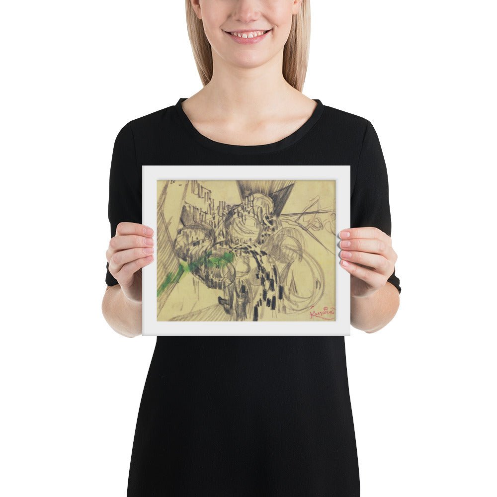 Study with Green by Frantisek Kupka, Framed poster