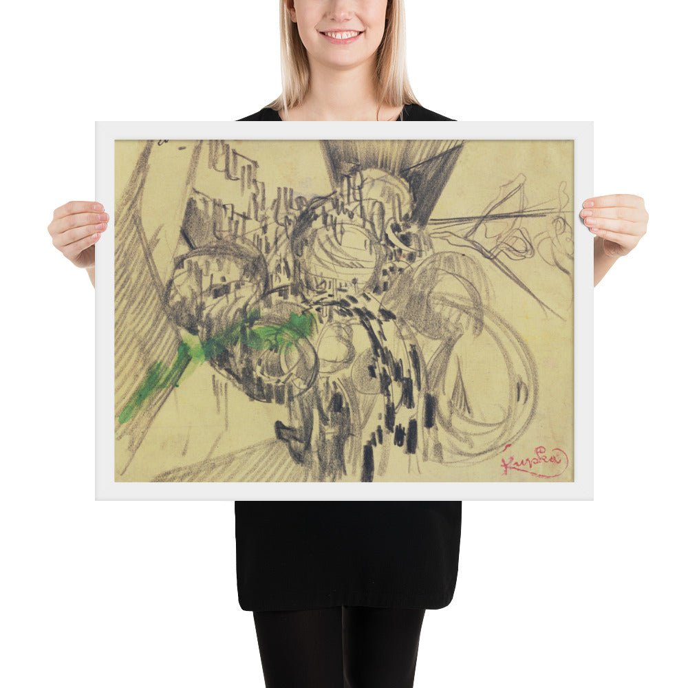 Study with Green by Frantisek Kupka, Framed poster