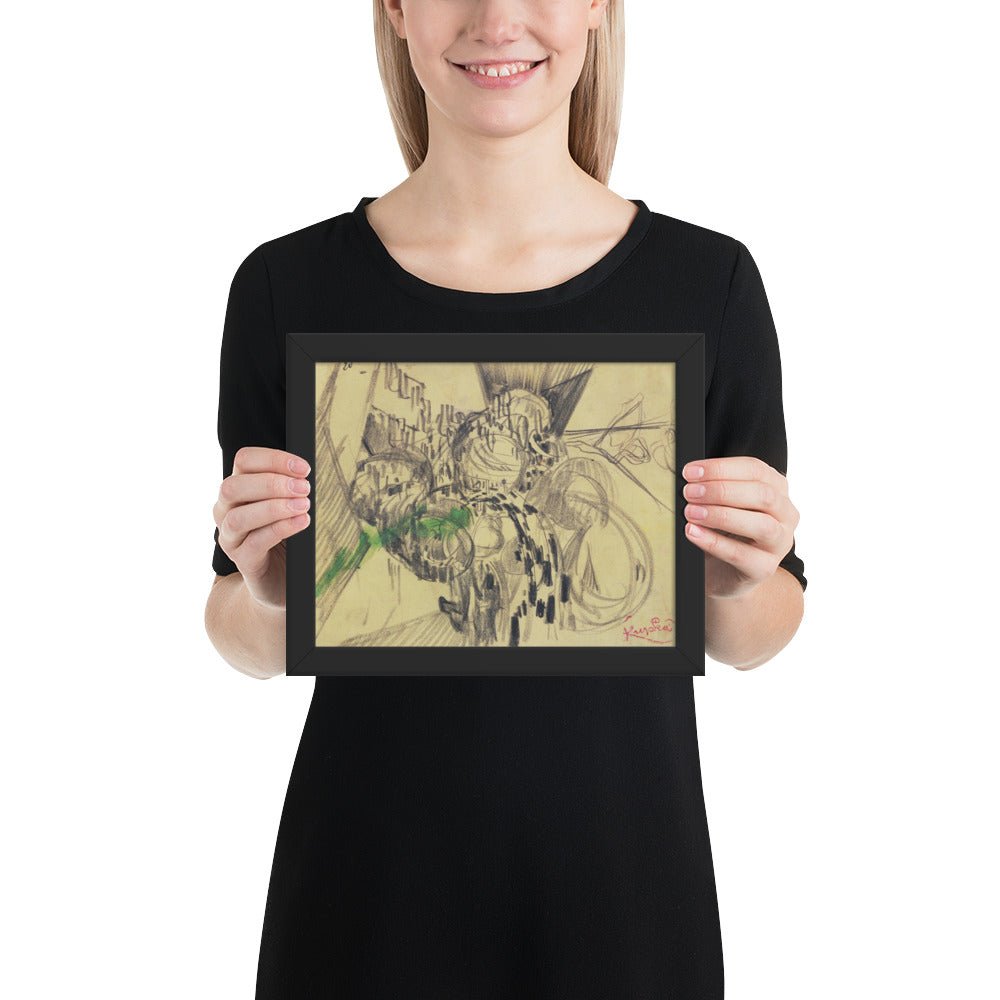 Study with Green by Frantisek Kupka, Framed poster