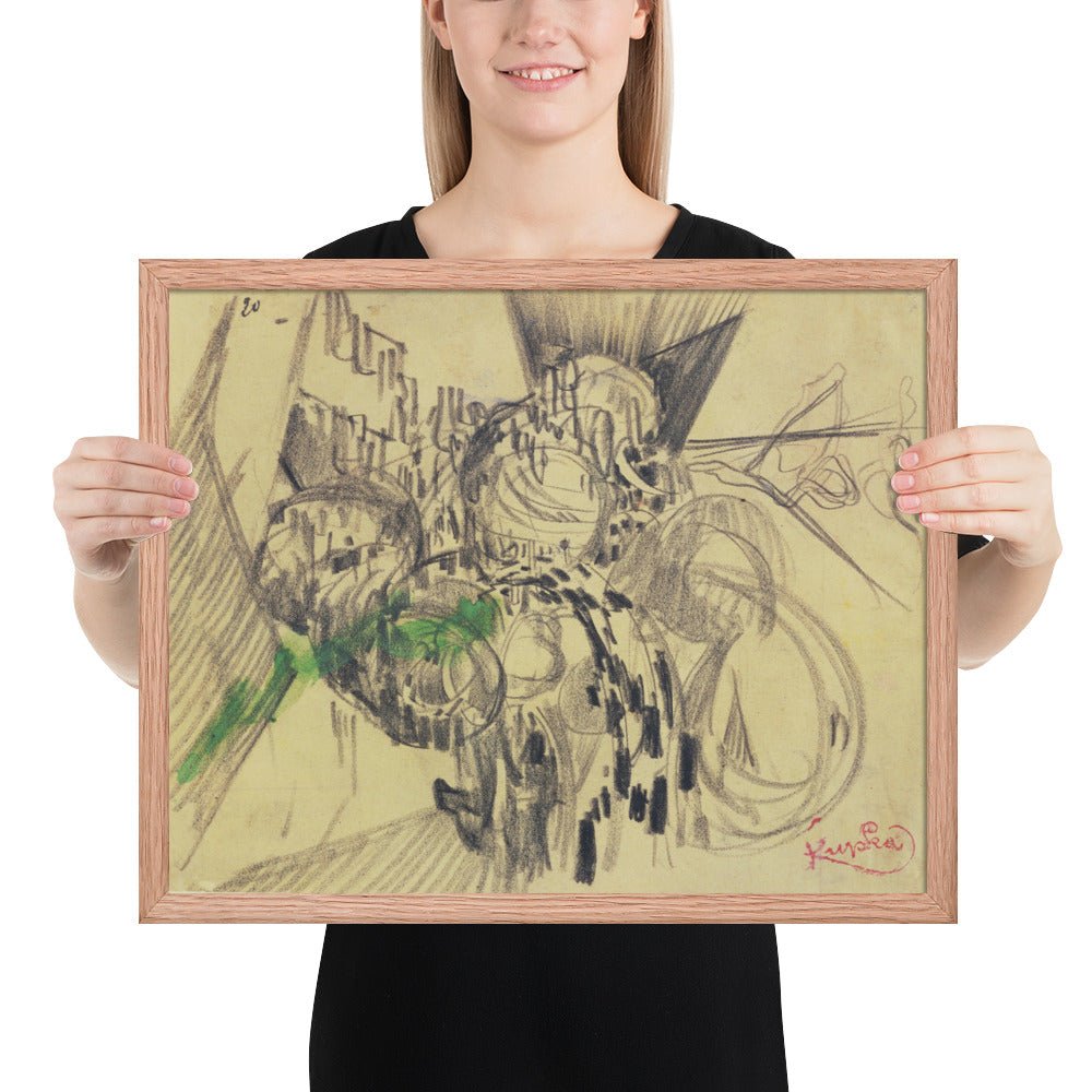 Study with Green by Frantisek Kupka, Framed poster