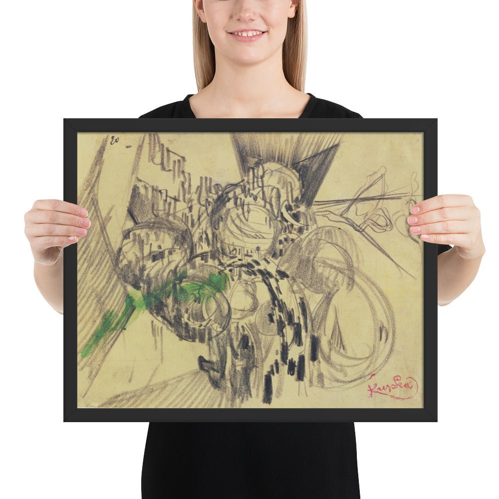 Study with Green by Frantisek Kupka, Framed poster