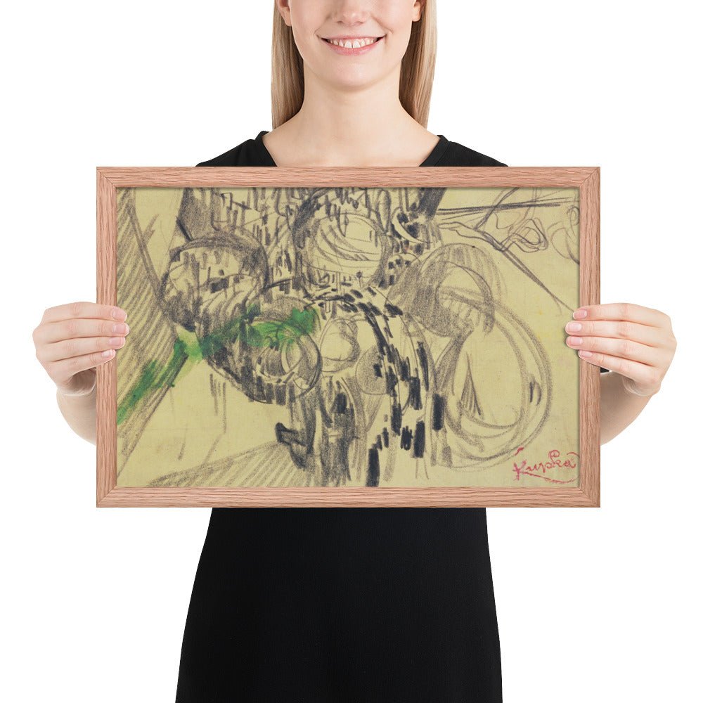 Study with Green by Frantisek Kupka, Framed poster