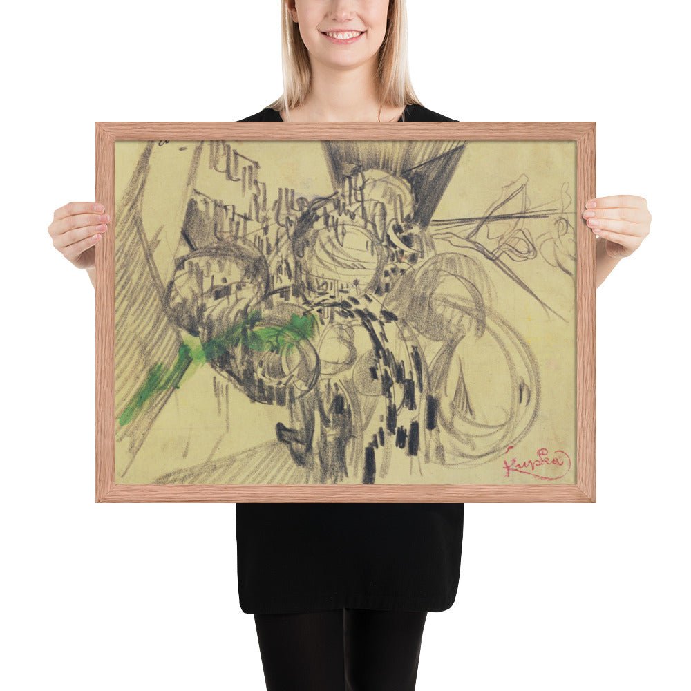 Study with Green by Frantisek Kupka, Framed poster