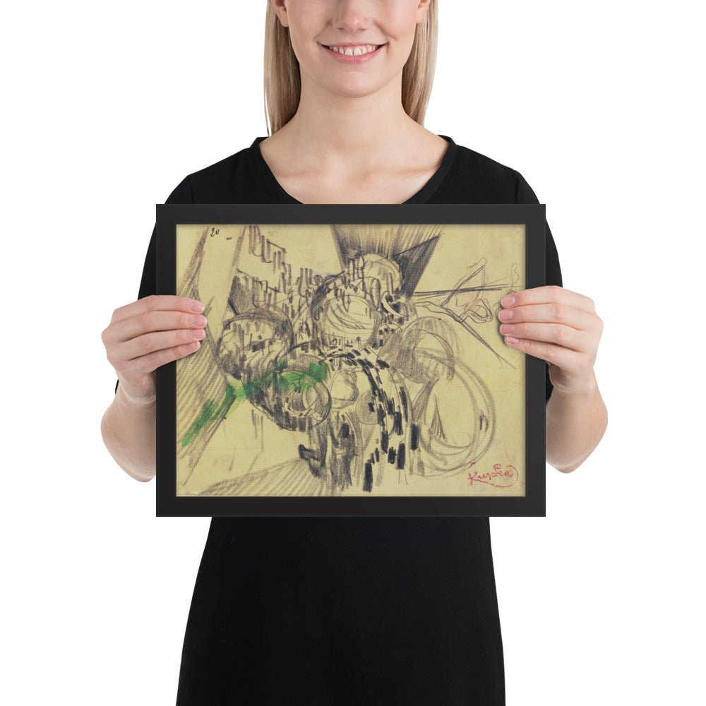 Study with Green by Frantisek Kupka, Framed poster