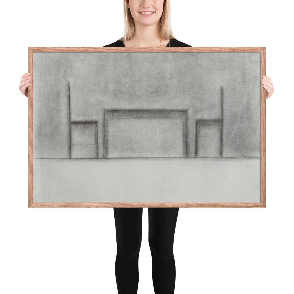 Table and Two Chairs by Richard Artschwager, Framed poster