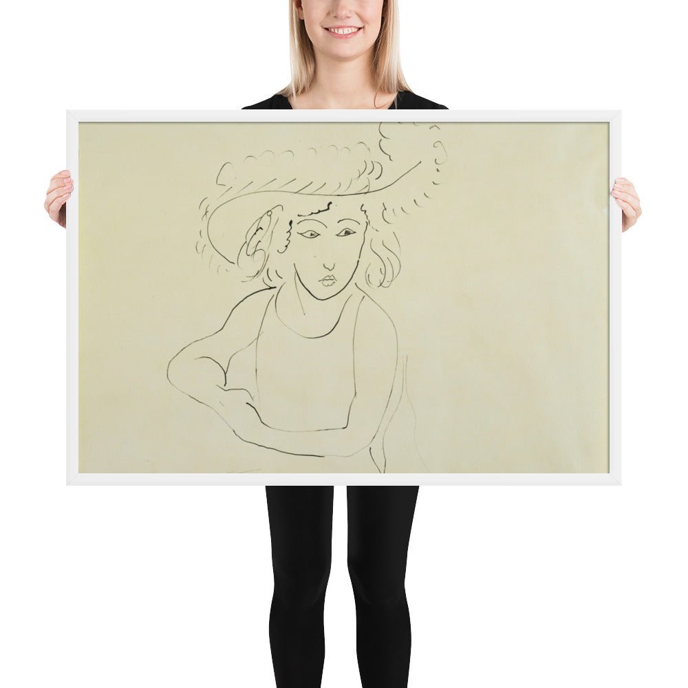 The Plumed Hat by Henri Matisse, Framed poster