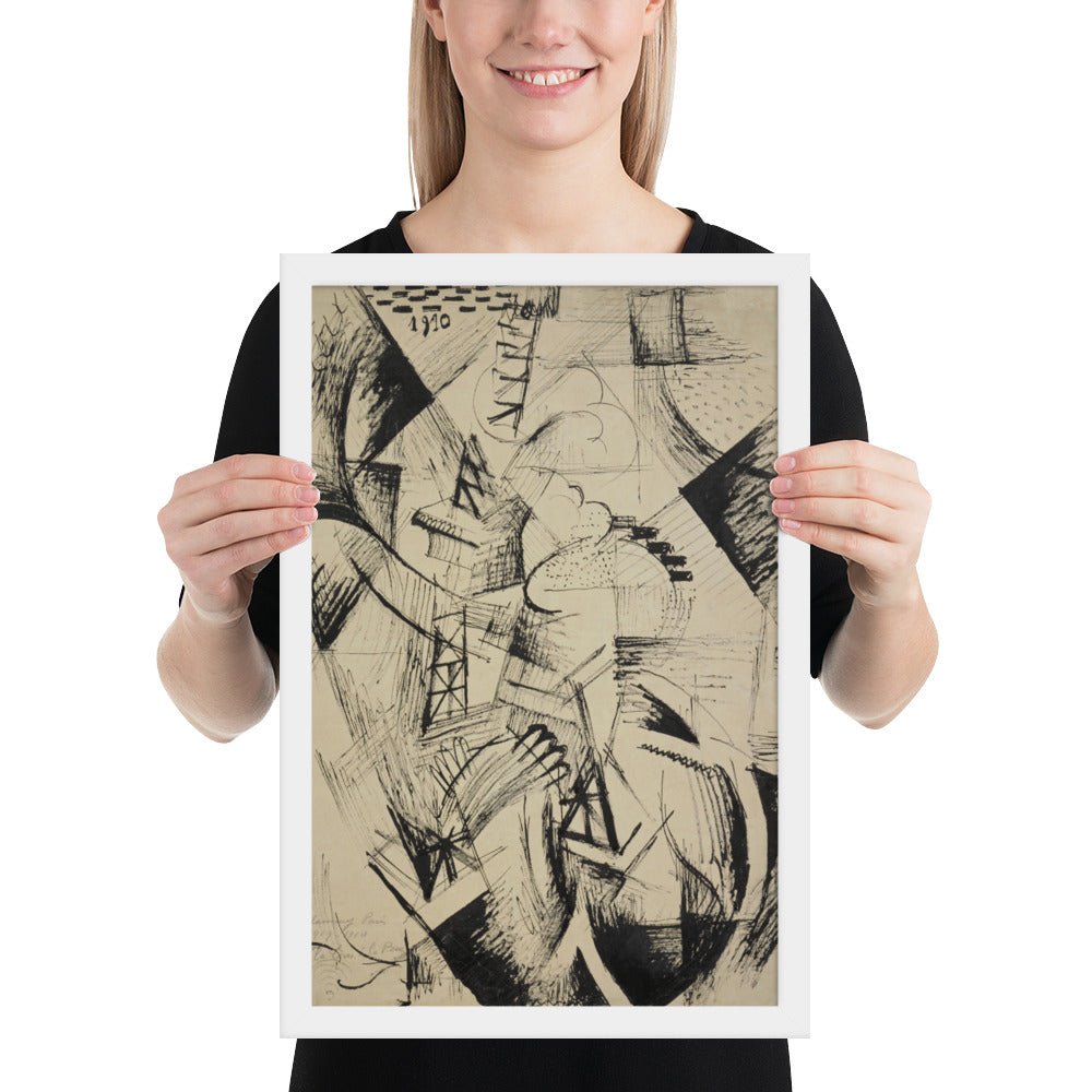 The Tower and the Wheel by Robert Delaunay , Framed poster