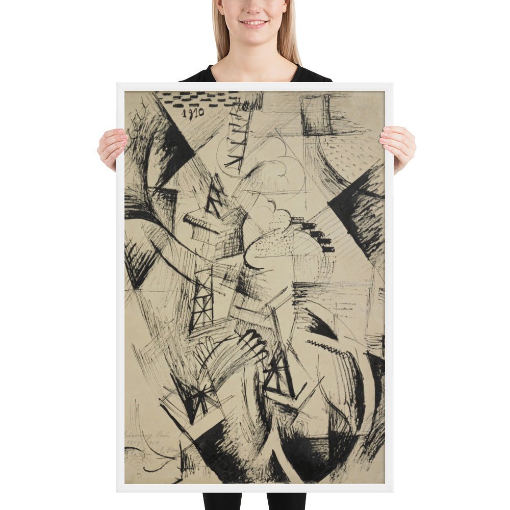The Tower and the Wheel by Robert Delaunay , Framed poster