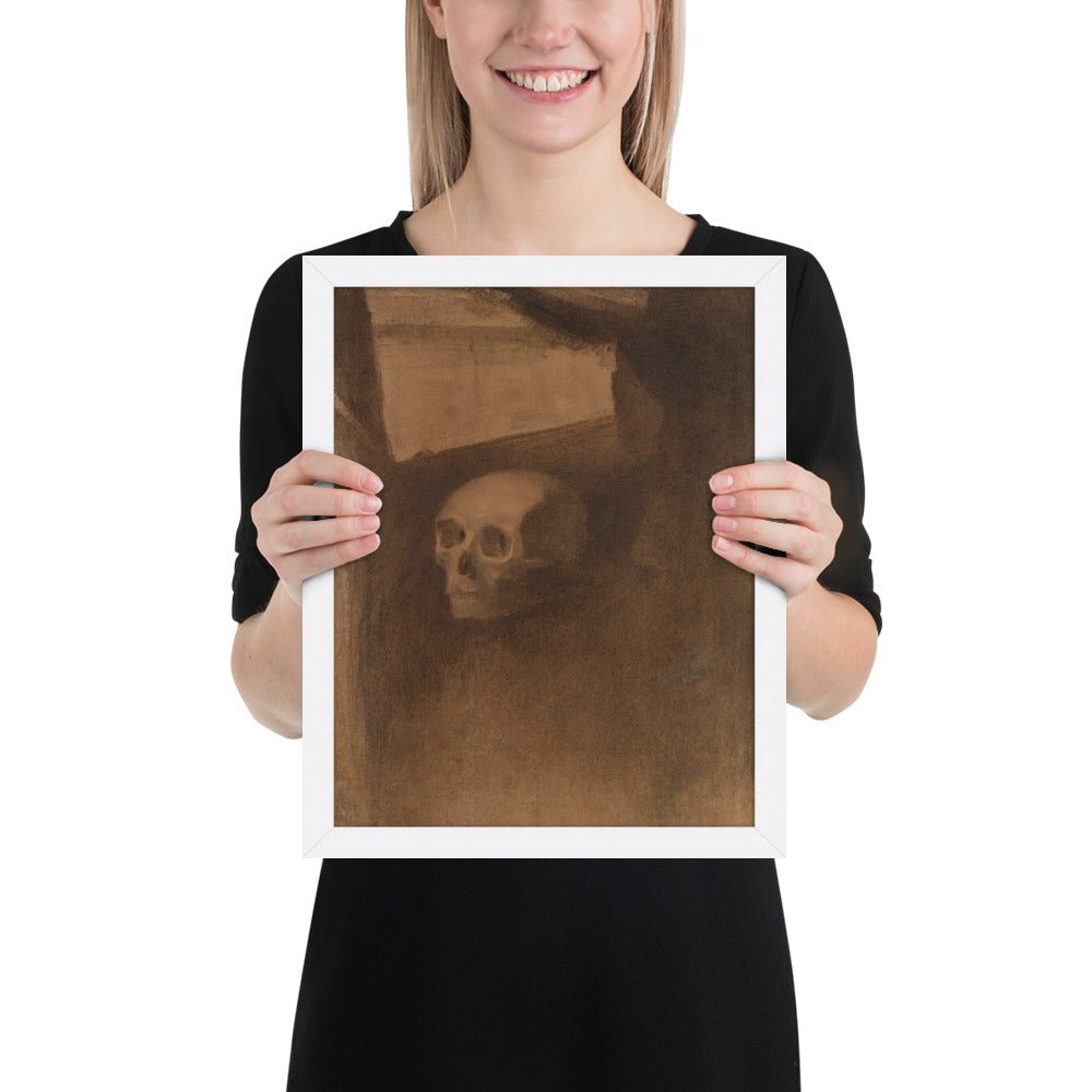 Through the Crack a Death's-Head Was Projected by Odilon Redon, Framed poster