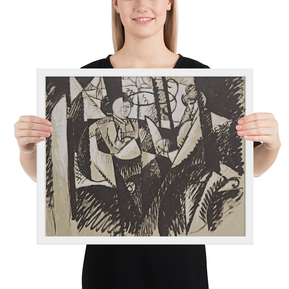 Two Women Seated by a Window by Albert Gleizes, Framed poster