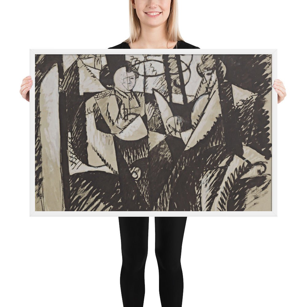 Two Women Seated by a Window by Albert Gleizes, Framed poster