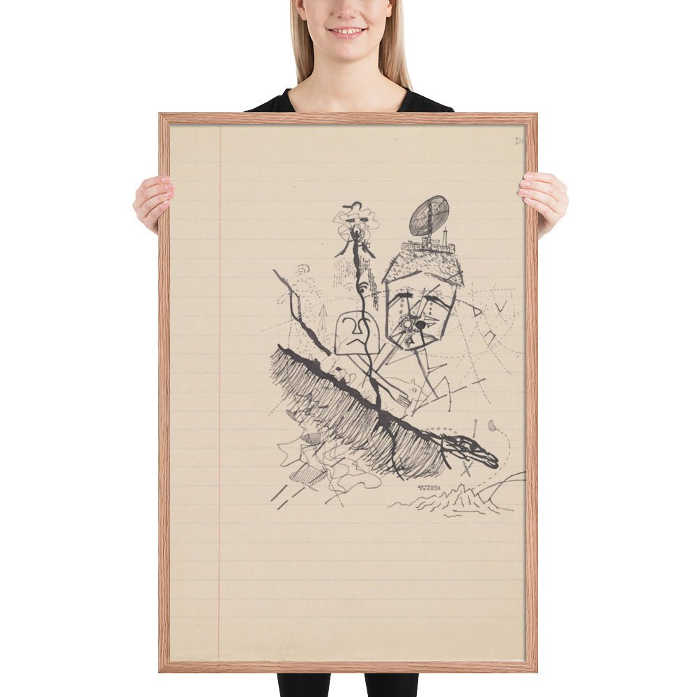 Untitled drawing for Soleil Vitré by Georges Bataille, Framed poster