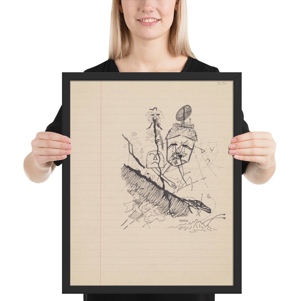 Untitled drawing for Soleil Vitré by Georges Bataille, Framed poster