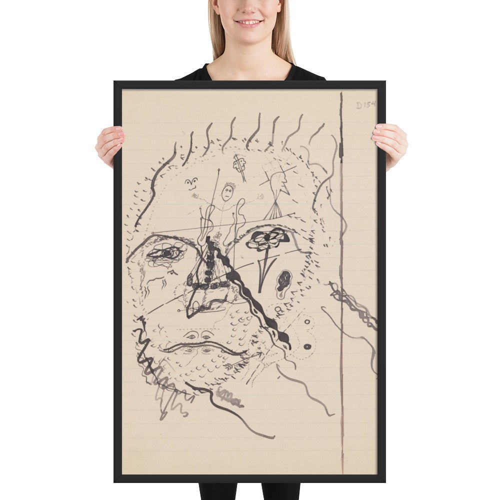 Untitled drawing for Soleil Vitré by Georges Bataille, Framed poster