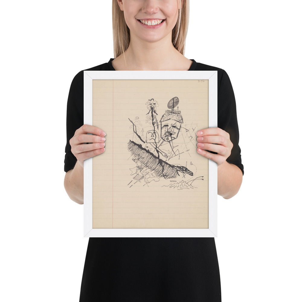 Untitled drawing for Soleil Vitré by Georges Bataille, Framed poster