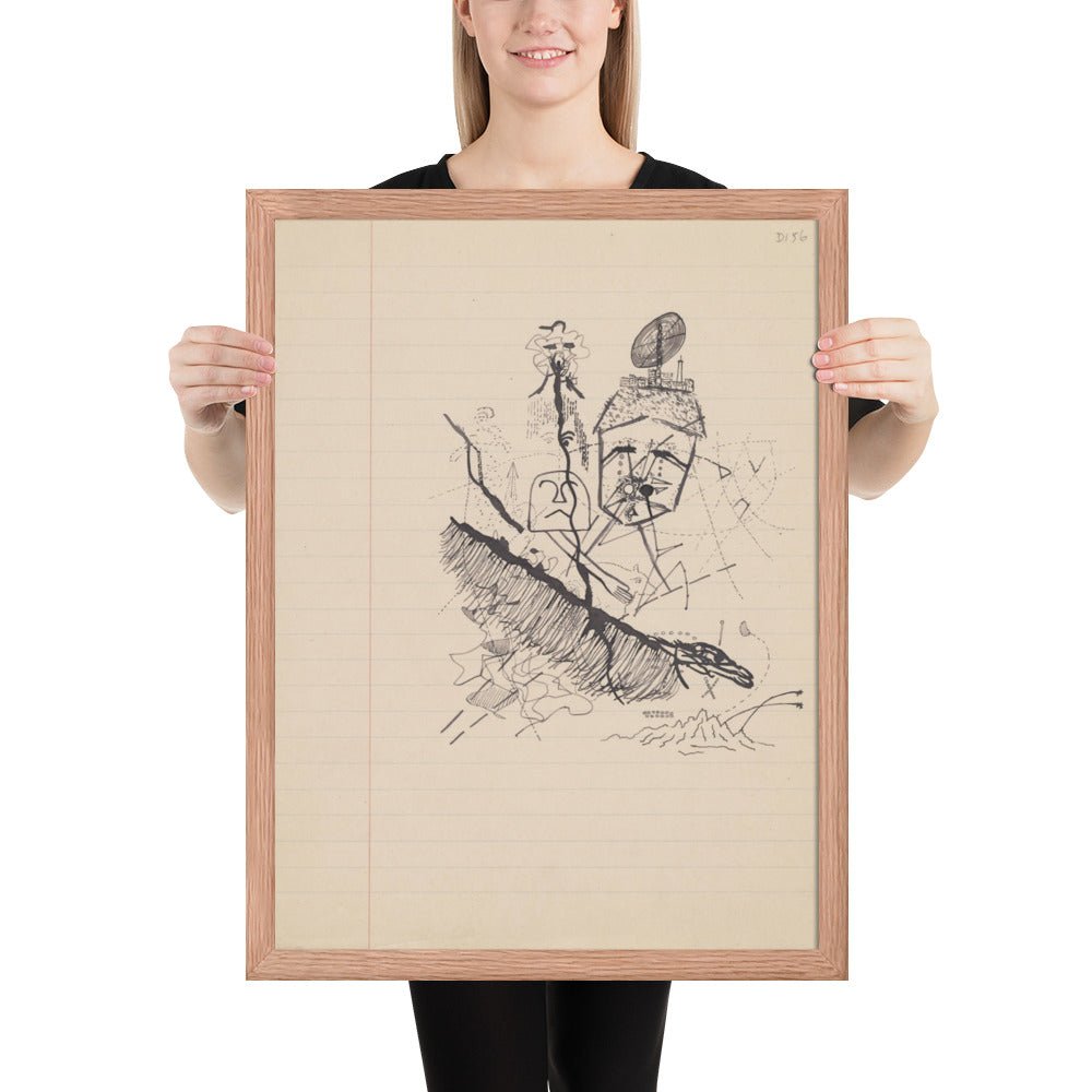 Untitled drawing for Soleil Vitré by Georges Bataille, Framed poster