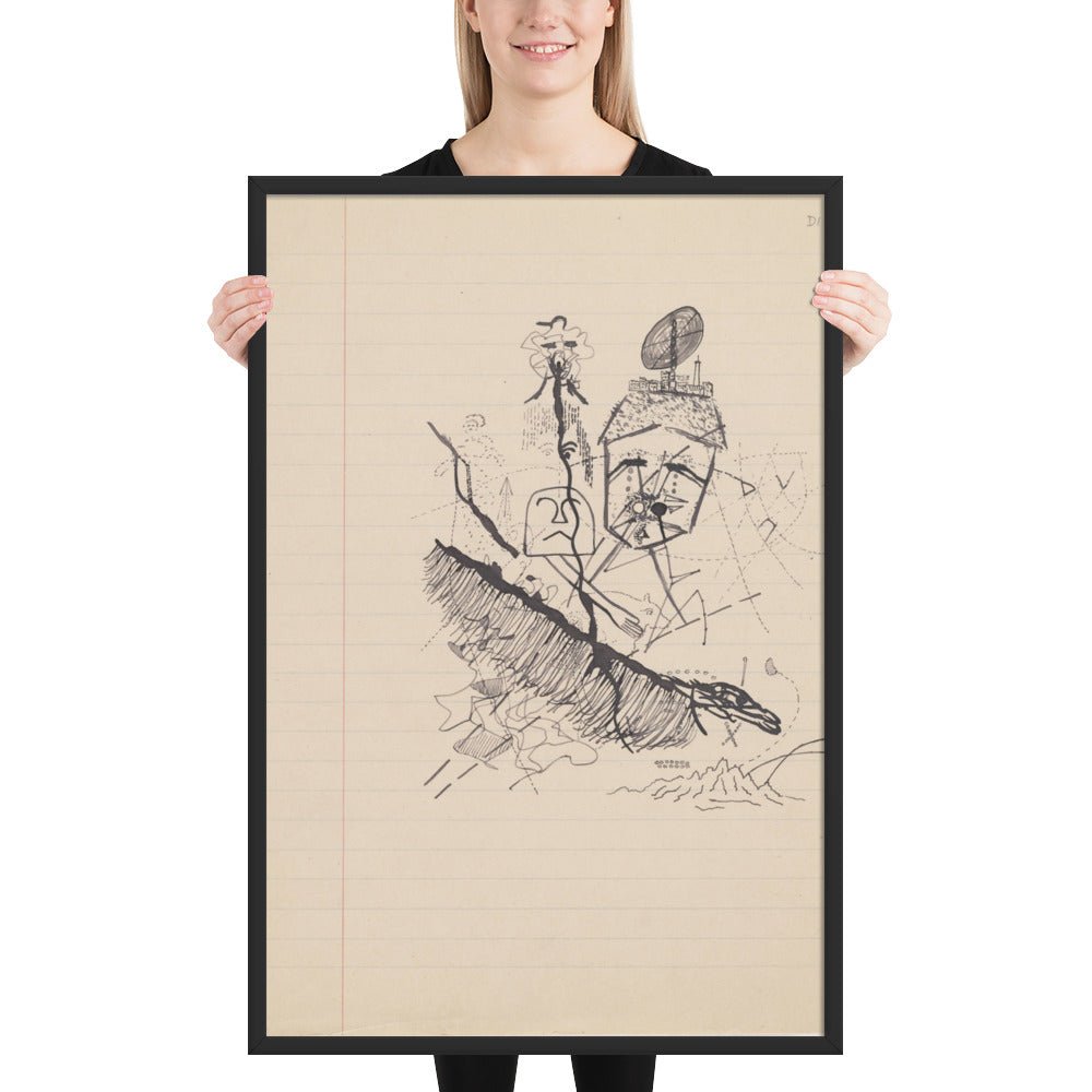 Untitled drawing for Soleil Vitré by Georges Bataille, Framed poster