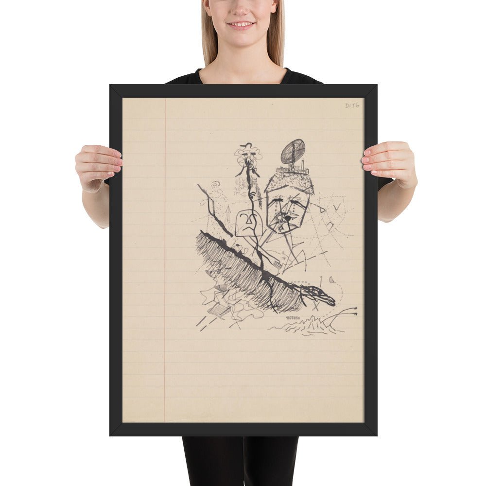 Untitled drawing for Soleil Vitré by Georges Bataille, Framed poster
