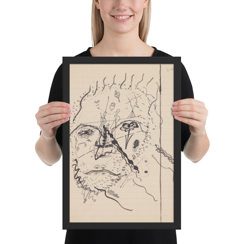 Untitled drawing for Soleil Vitré by Georges Bataille, Framed poster