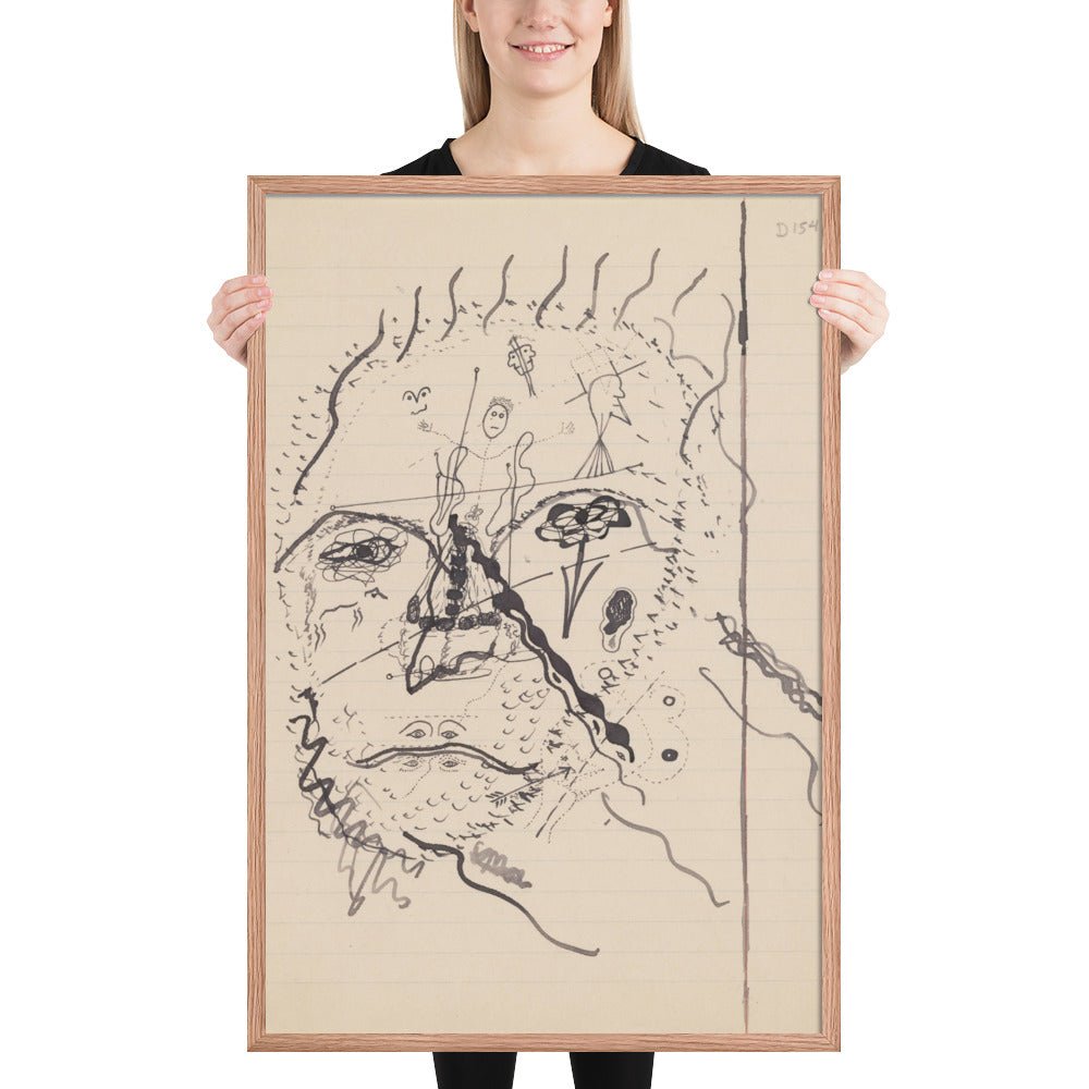 Untitled drawing for Soleil Vitré by Georges Bataille, Framed poster