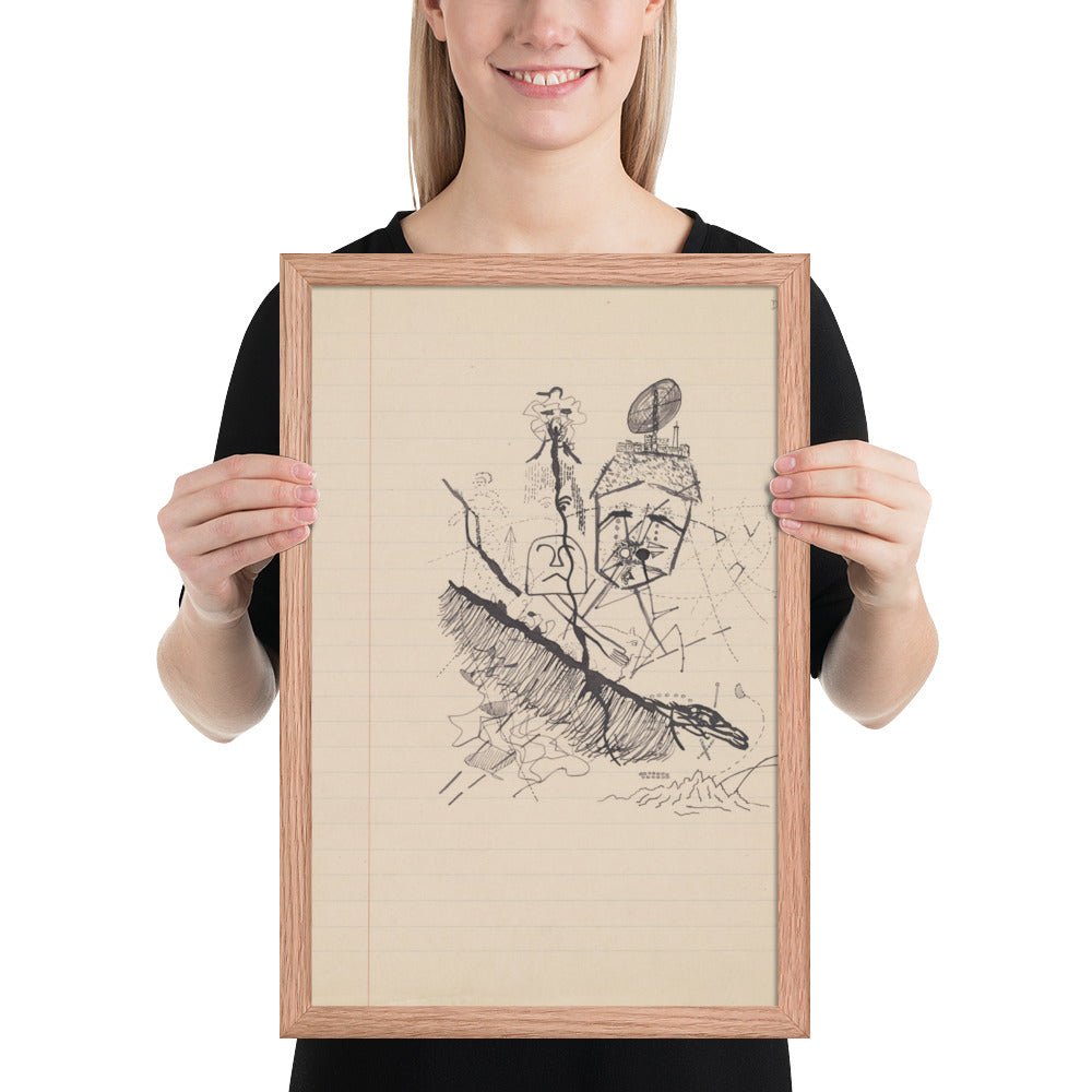 Untitled drawing for Soleil Vitré by Georges Bataille, Framed poster