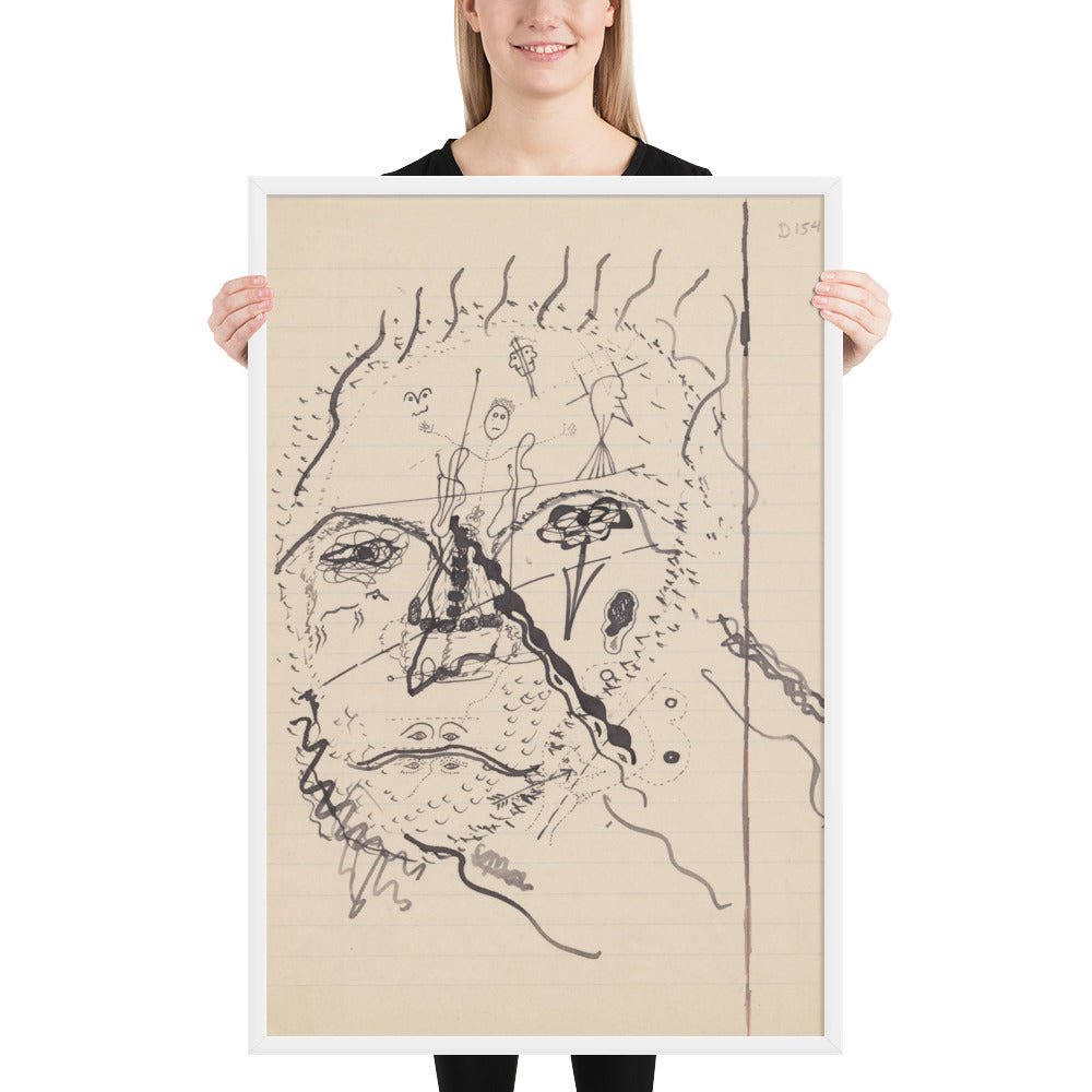 Untitled drawing for Soleil Vitré by Georges Bataille, Framed poster