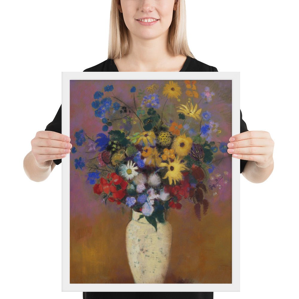 Vase of Flowers by Odilon Redon, Framed poster