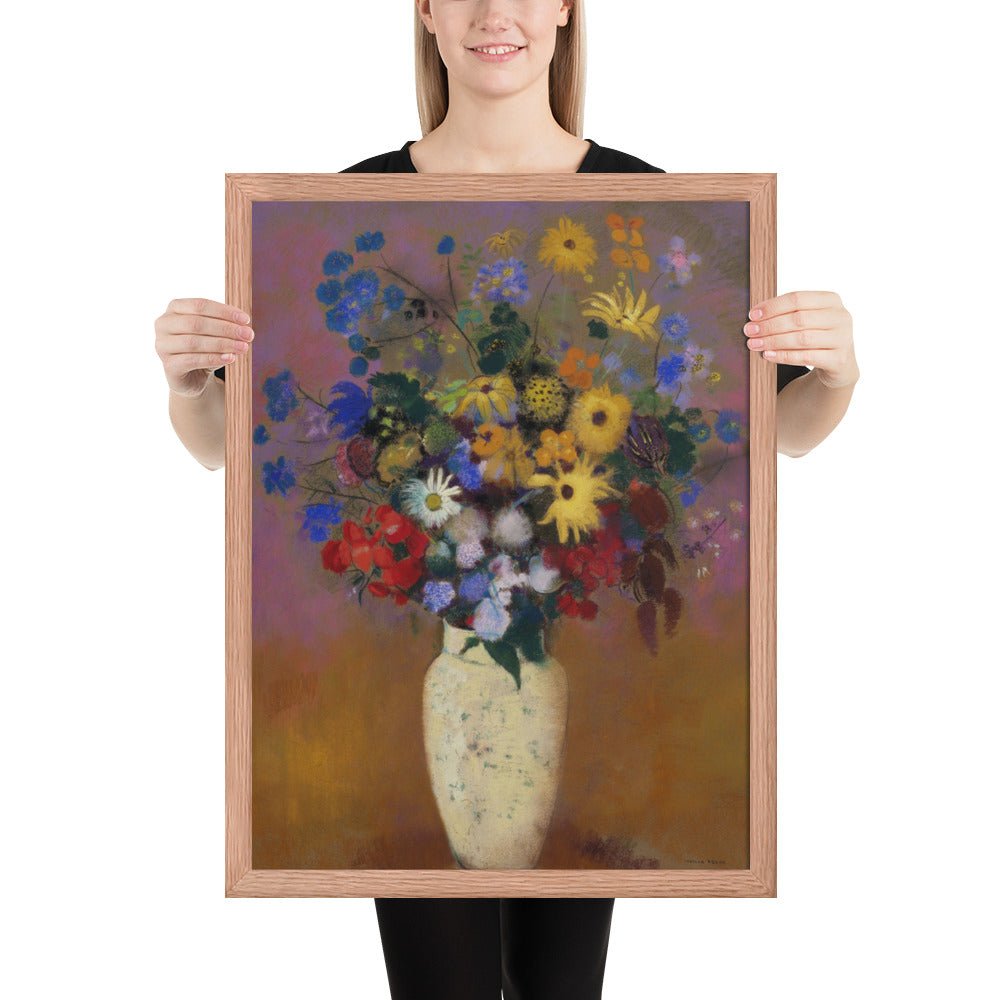 Vase of Flowers by Odilon Redon, Framed poster