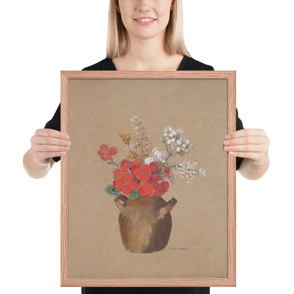 Vase of Flowers by Odilon Redon, Framed posterster