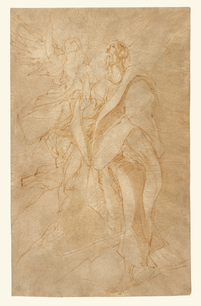 El Greco :Saint John the Evangelist and an Angel, Poster Print Wall Art