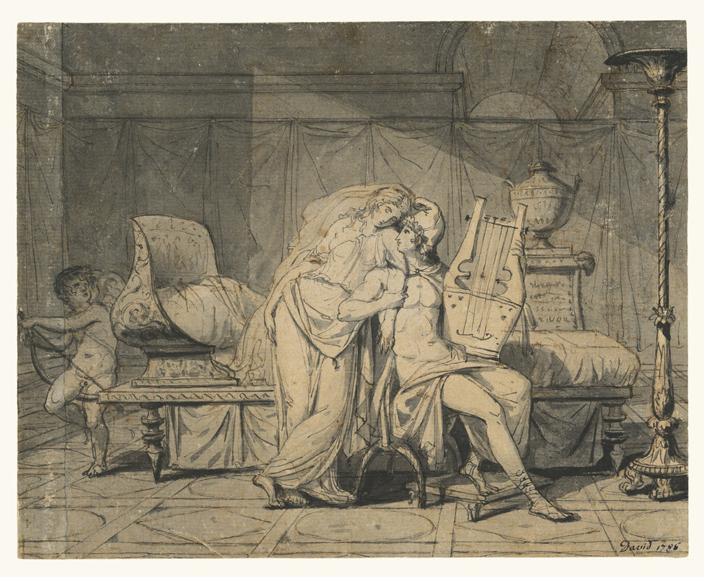 Jacques-Louis David:Paris and Helen, Poster Print Wall Art