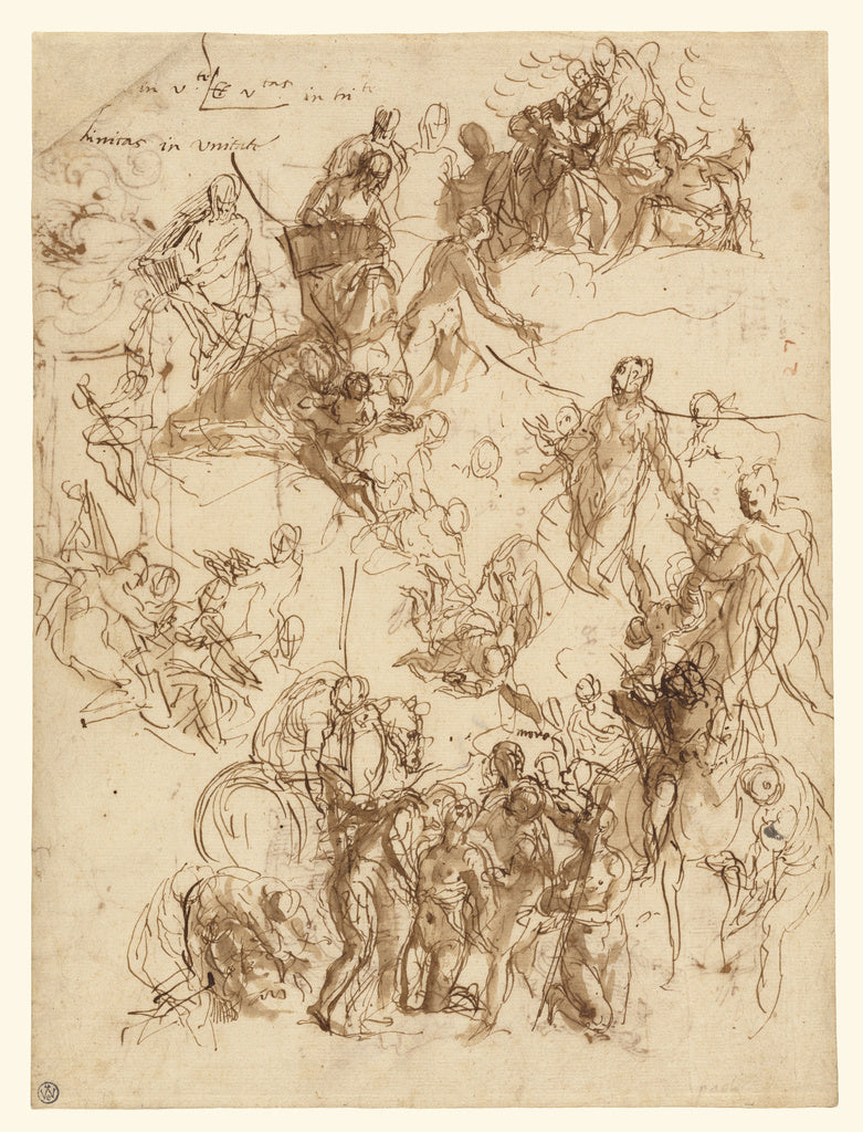 Paolo Veronese :Sheet of Studies for "The Martyrdom of Saint, Poster Print Wall Art