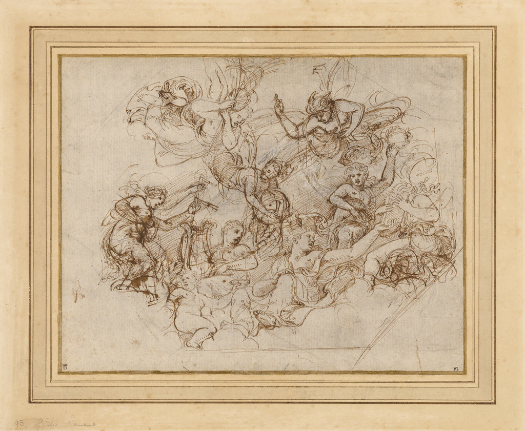 Giulio Romano :An Allegory of the Virtues of Federico II Gon, Poster Print Wall Art