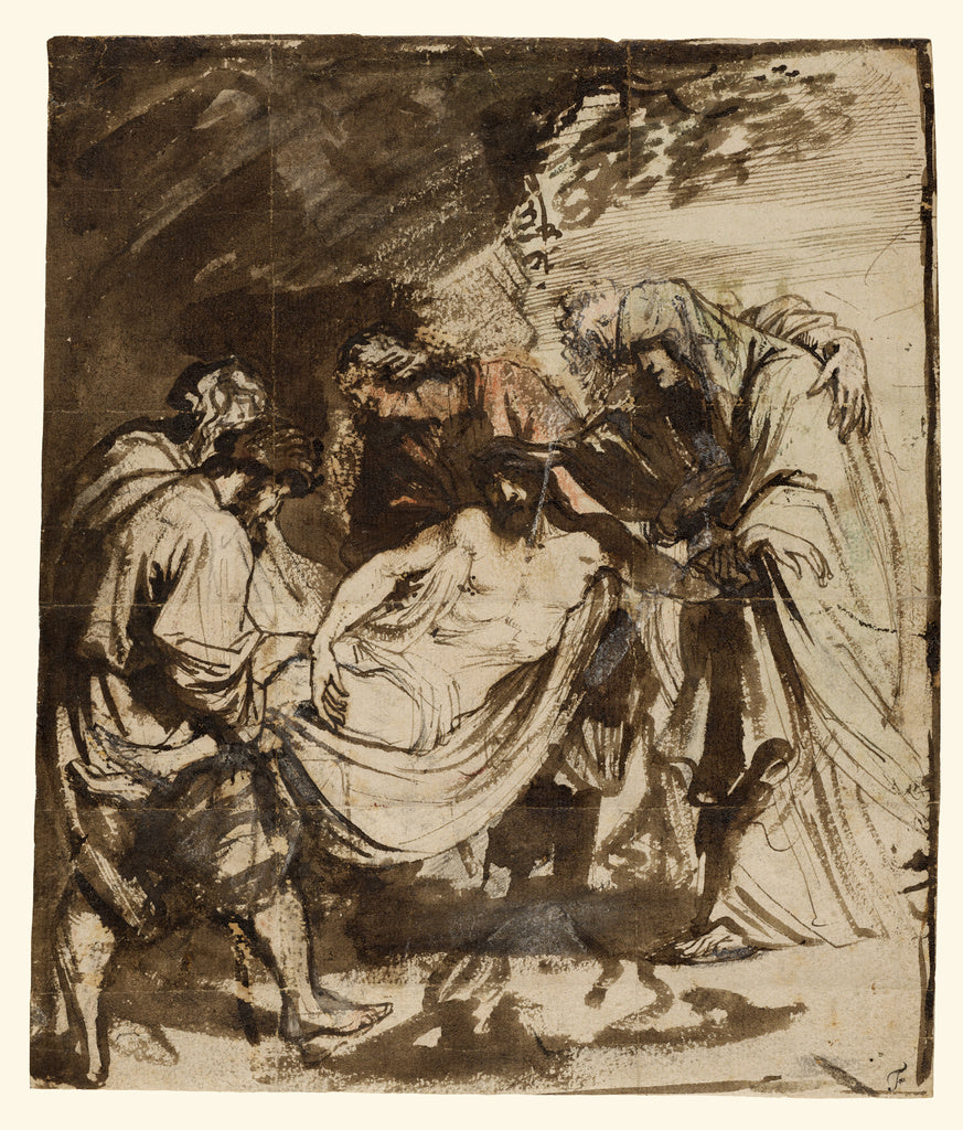 Anthony van Dyck:The Entombment (recto); Partial Study of th, Poster Print Wall Art