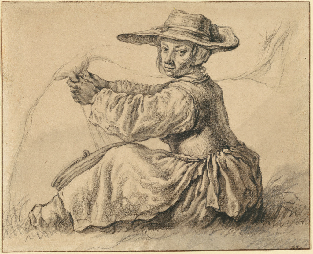 Aelbert Cuyp:A Milkmaid, Poster Print Wall Art
