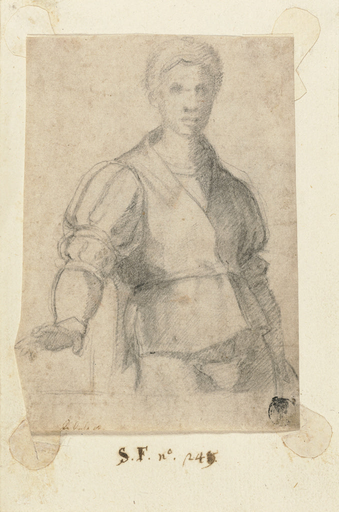 Andrea del Sarto:Study of a Young Man (recto); Study of a St, Poster Print Wall Art