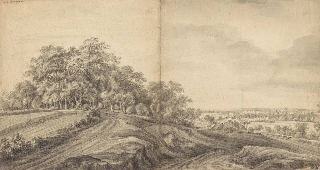 Simon de Vlieger:Landscape with Haymakers, Poster Print Wall Art