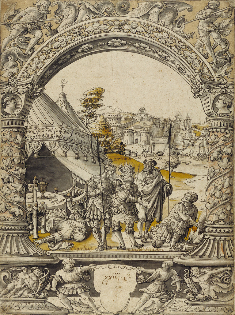 Master from Konstanz :Mucius Scaevola Thrusting His Right Ha, Poster Print Wall Art