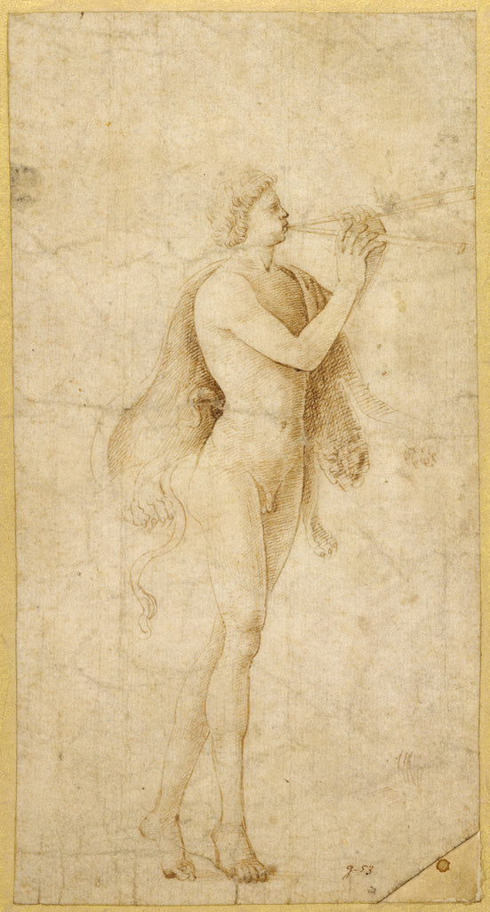 Bernardo Parentino:A Satyr Playing an Aulos, Poster Print Wall Art